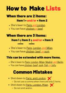Making Lists: An Essential Grammar Skill