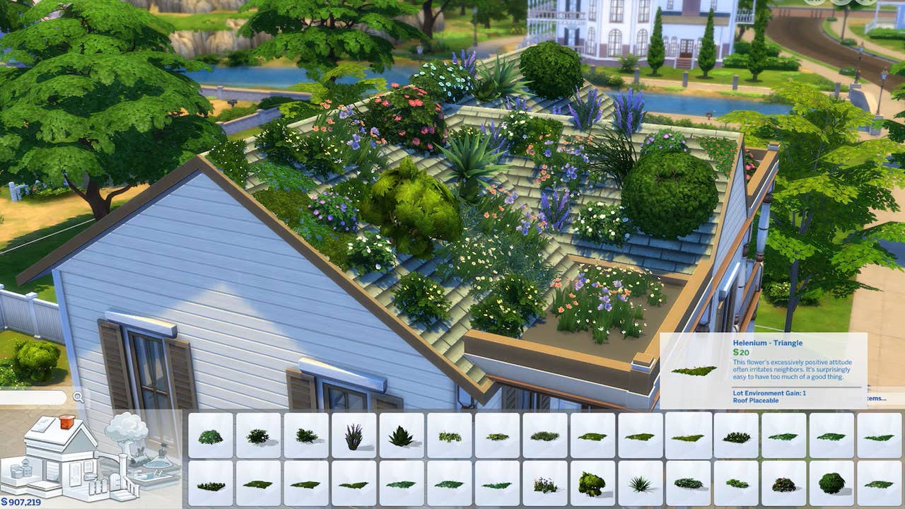 Glass walls, roof plants, collections menu...