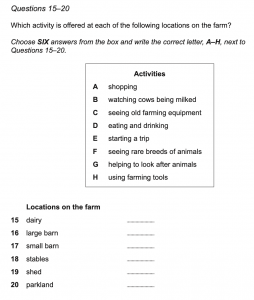 IELTS Listening Match Questions – Advanced...